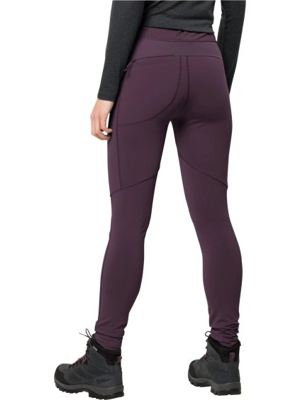 FIALOVÉ DÁMSKÉ OUTDOOROVÉ KALHOTY JACK WOLFSKIN SALMASTER PANTS W (Velikost L)