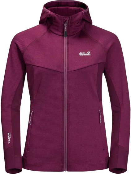 FIALOVÁ DÁMSKÁ FLEECOVÁ BUNDA JACK WOLFSKIN HYDRO GRID FLEECE JKT W (Velikost L)