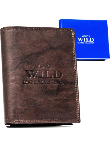 ALWAYS WILD TMAVĚ HNĚDÁ PÁNSKÁ PENĚŽENKA BEZ ZAPÍNÁNÍ A263