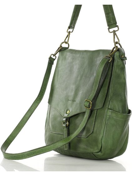 MARCO MAZZINI ZELENÁ CROSSBODY Z PŘÍRODNÍ KŮŽE