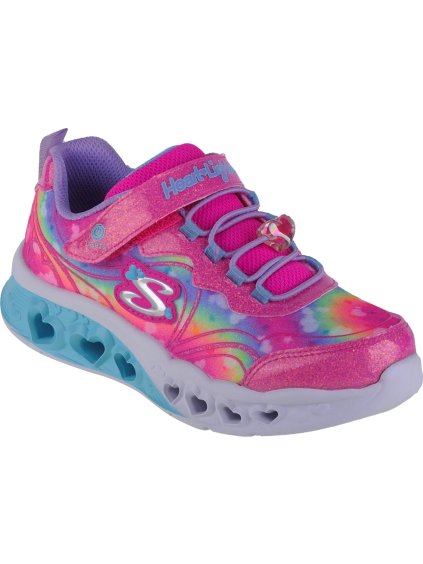RŮŽOVÉ DÍVČÍ SVÍTÍCÍ TENISKY SKECHERS FLUTTER HEART LIGHTS-GROOVY SWIRL (Velikost 31)