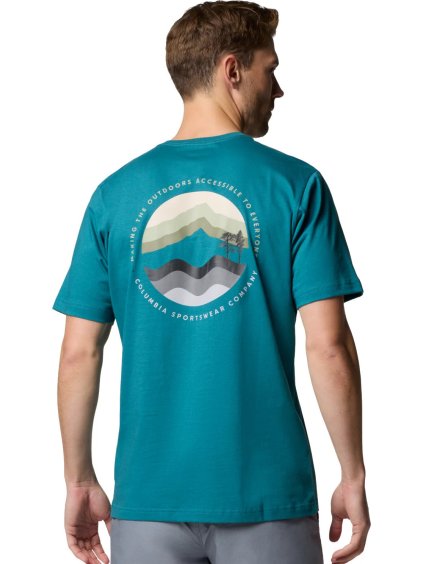 TYRKYSOVÉ PÁNSKÉ TRIČKO S POTISKEM NA ZÁDECH COLUMBIA KETTLE RIVER OUTDOOR TEE