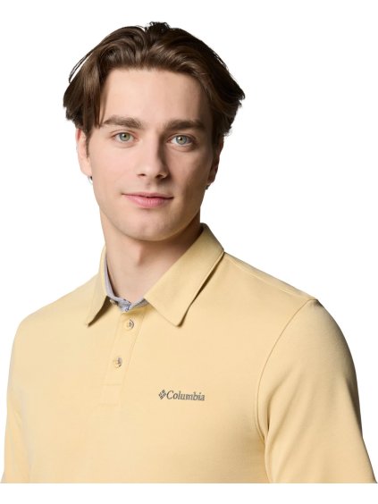 SVĚTLE ŽLUTÉ PÁNSKÉ TRIČKO S LÍMEČKEM COLUMBIA NELSON POINT POLO