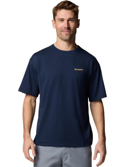 TMAVĚ MODRÉ PÁNSKÉ TRIČKO S POTISKEM COLUMBIA CEDAR TRAIL BACK GRAPHIC TEE