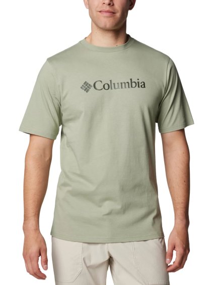 KHAKI PÁNSKÉ TRIČKO S KRÁTKÝM RUKÁVEM COLUMBIA CSC BASIC LOGO SS TEE