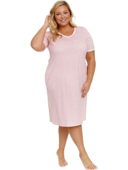 NOČNÍ PLUS SIZE KOŠILE V KRÁSNÉ SVĚTLE RŮŽOVÉ BARVĚ
