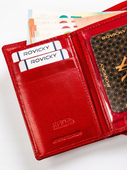ROVICKY ČERVENÁ MALÁ KOŽENÁ PENĚŽENKA V283
