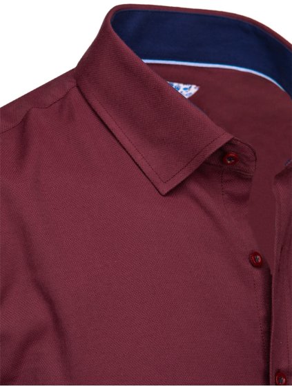 (VEL. 2XL) BORDÓ PÁNSKÁ KOŠILE S DLOUHÝM RUKÁVEM (Velikost 2XL)