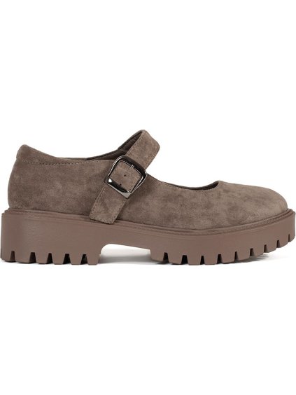 HNĚDÉ SEMIŠOVÉ POLOBOTKY NA PLATFORMĚ, PODPATEK 4 CM