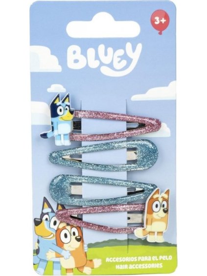SET 4 TŘPYTIVÝCH SPONEK DO VLASŮ BLUEY