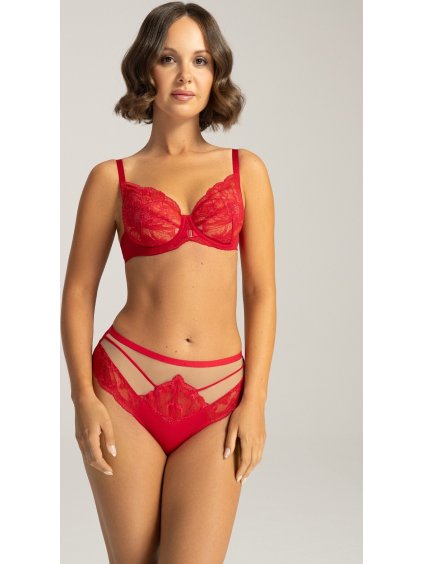ČERVENÁ KRAJKOVÁ PUSH-UP PODPRSENKA S KOSTICEMI AVA