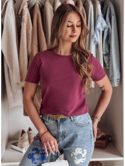 FUCHSIOVÉ DÁMSKÉ BASIC TRIČKO S KRÁTKÝM RUKÁVEM BASICWIN