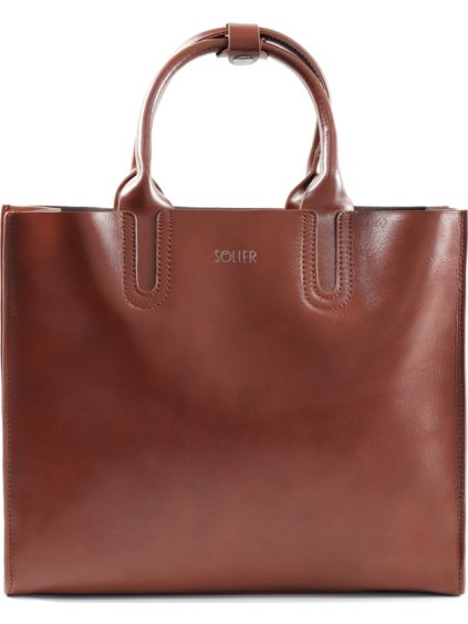 DÁMSKÁ HNĚDÁ KOŽENÁ KABELKA BELVIANA (Velikost ONE SIZE)