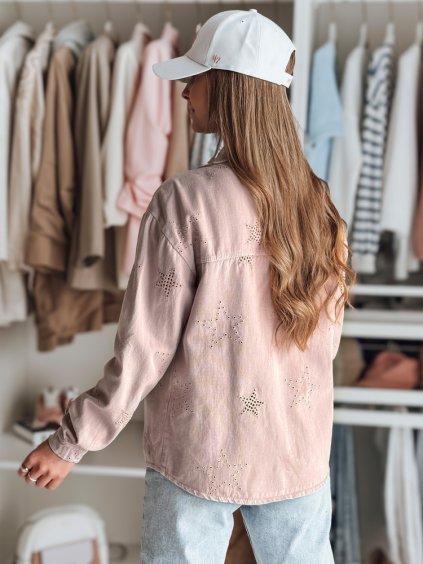 RŮŽOVÁ PŘECHODOVÁ BUNDA S HVĚZDIČKAMI STRASHINE (Velikost ONE SIZE)