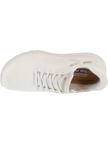 SMETANOVÉ DÁMSKÉ TENISKY SKECHERS SLIP-INS: BOBS SPORT SQUAD CHAOS - CURRENT MUSE
