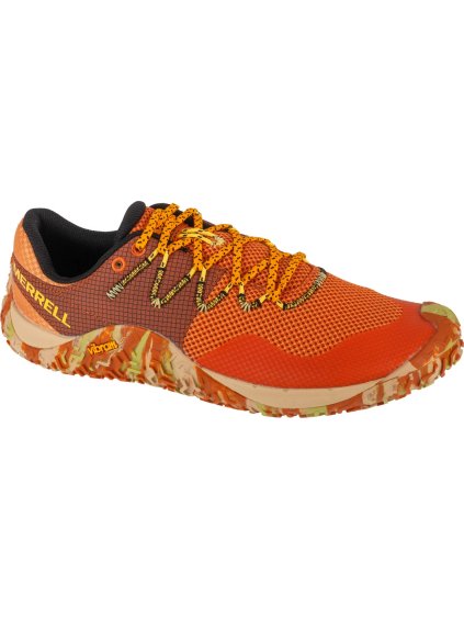ORANŽOVÉ PÁNSKÉ BĚŽECKÉ BAREFOOT BOTY MERRELL TRAIL GLOVE 7 (Velikost 41)