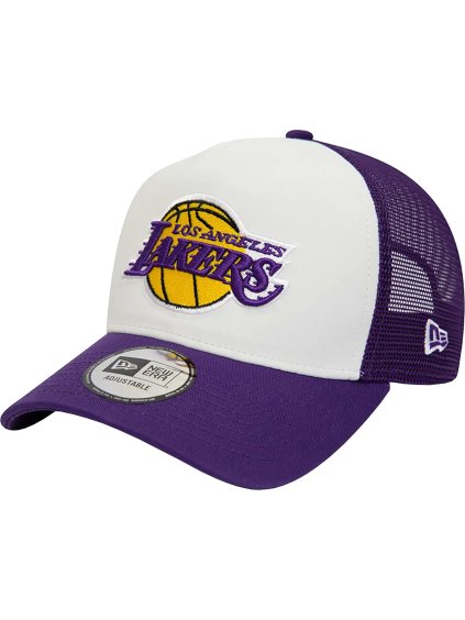 BÍLO-FIALOVÁ KŠILTOVKA NEW ERA A-FRAME LOS ANGELES LAKERS CAP