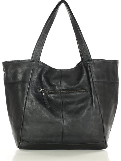 MARCO MAZZINI ČERNÁ VELKÁ DÁMSKÁ KOŽENÁ SHOPPER KABELKA