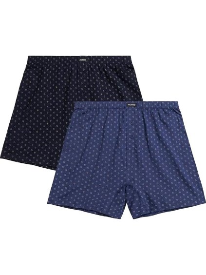 SADA 2 PÁNSKÝCH TRENÝREK S JEMNÝM VZOREM ATLANTIC (Velikost M, Barva modrá/tmavě modrá)