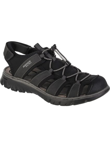 ČERNÉ PÁNSKÉ SANDÁLY RIEKER SANDALS 26770-00 (Velikost 41)