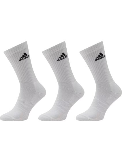 BÍLÉ PÁNSKÉ PONOŽKY ADIDAS CUSHIONED CREW SOCKS 3PP