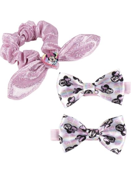 SADA RŮŽOVÝCH VLASOVÝCH DOPLŇKŮ MINNIE MOUSE