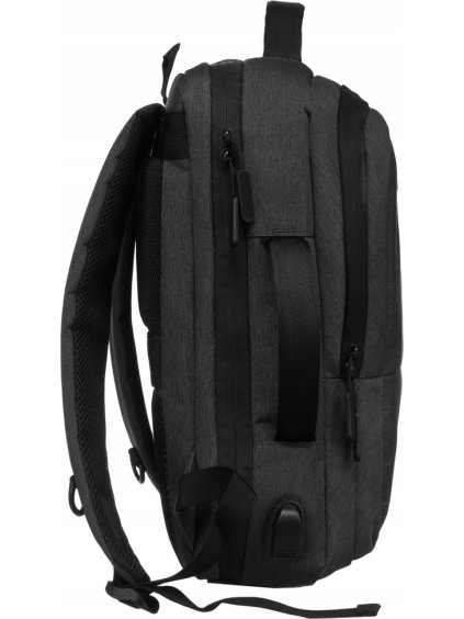 PETERSON TMAVĚ ŠEDÝ SPORTOVNÍ BATOH S USB PORTEM