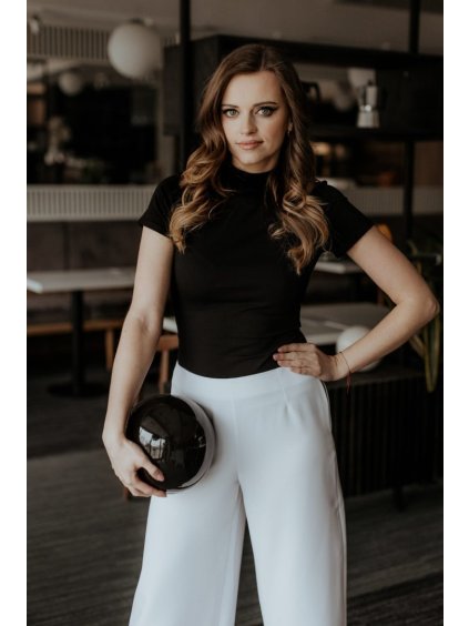 BÍLÉ ELEGANTNÍ DÁMSKÉ ŠIROKÉ KALHOTY