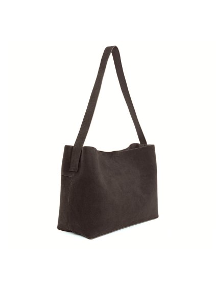 TMAVĚ HNĚDÁ DÁMSKÁ SEMIŠOVÁ SHOPPER KABELKA
