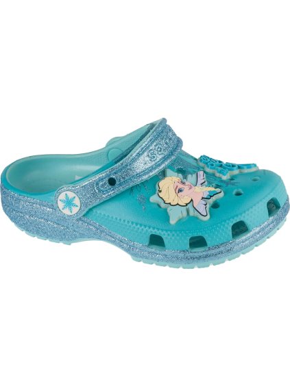 TYRKYSOVÉ DÍVČÍ NAZOUVÁKY CROCS CLASSIC FROZEN ELSA CLOG KIDS
