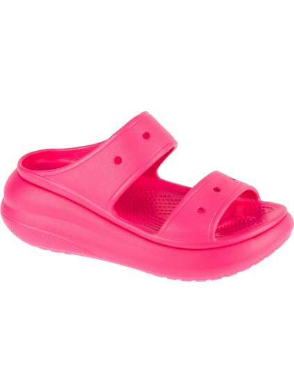 TMAVĚ RŮŽOVÉ DÁMSKÉ NAZOUVÁKY NA PLATFORMĚ CROCS CLASSIC CRUSH SANDAL (Velikost 36/37)