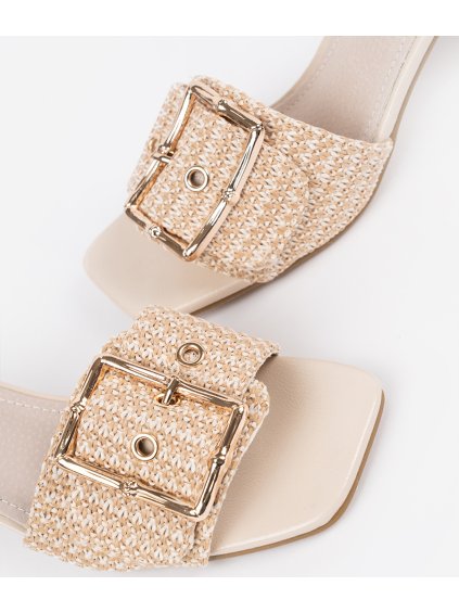 TVÍDOVÉ BÉŽOVÉ NAZOUVÁKY NA SLOUPKU, PODPATEK 5,5 CM