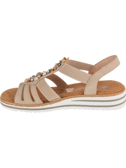 BÉŽOVÉ DÁMSKÉ SANDÁLY NA KLÍNKU RIEKER SANDALS (Velikost 36)