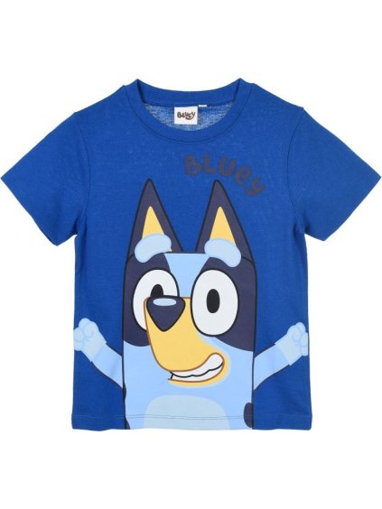 TMAVĚ MODRÉ DĚTSKÉ TRIČKO S KRÁTKÝM RUKÁVEM BLUEY