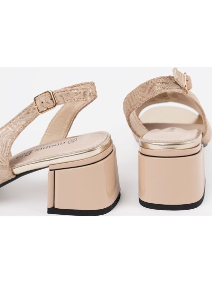 BÉŽOVÁ DÁMSKÉ SANDÁLY NA PODPATKU, PODPATEK 5 CM (Velikost 36)