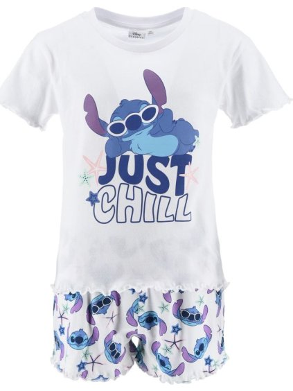 BÍLÉ DĚTSKÉ BAVLNĚNÉ PYŽAMO DISNEY STITCH