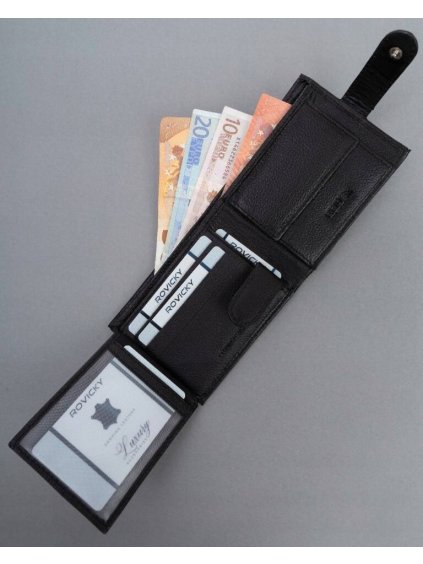 4U CAVALDI ČERNÁ MALÁ PÁNSKÁ PENĚŽENKA NA PATENTKU B052