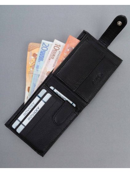 4U CAVALDI ČERNÁ MALÁ PÁNSKÁ PENĚŽENKA NA PATENTKU B052