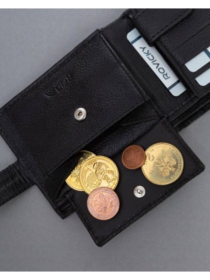 4U CAVALDI ČERNÁ MALÁ PÁNSKÁ PENĚŽENKA NA PATENTKU B052