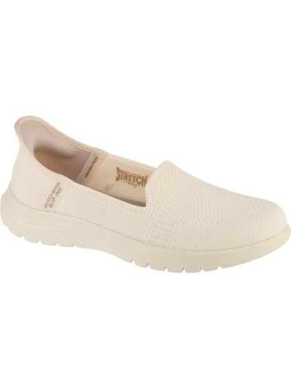 SMETANOVÉ DÁMSKÉ NAZOUVACÍ TENISKY SKECHERS SLIP-INS ON THE GO FLEX - CAMELLIA