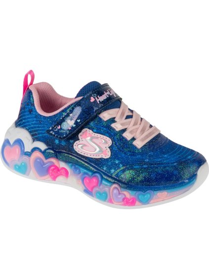 TMAVĚ MODRÉ DĚTSKÉ SVÍTÍCÍ BOTY SKECHERS ETERNAL HEART LIGHTS