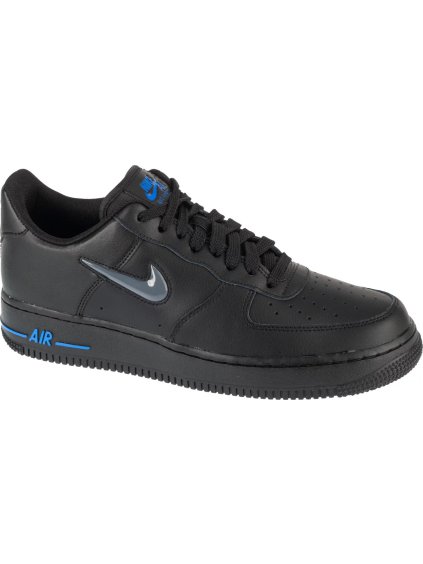 ČERNÉ KOŽENÉ TENISKY NIKE AIR FORCE 1 LOW JEWEL