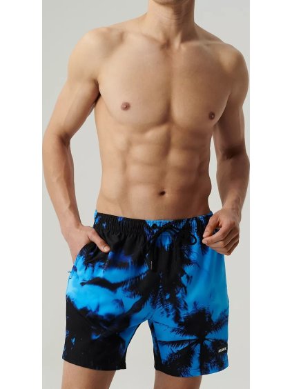 PÁNSKÉ VZOROVANÉ PLAVECKÉ ŠORTKY ATLANTIC (Velikost L, Barva modro-černá)