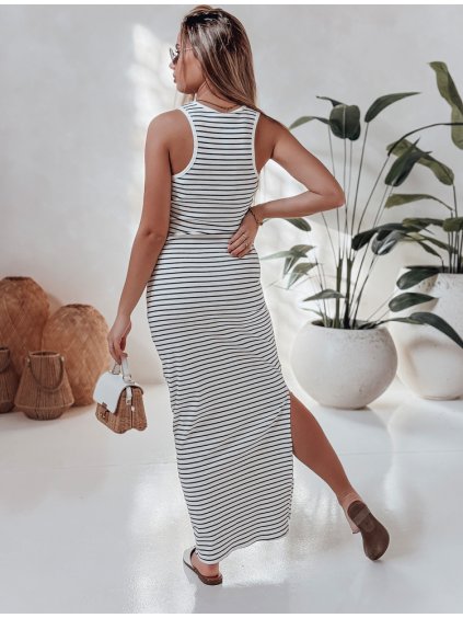 PRUHOVANÉ DÁMSKÉ BÍLO-ČERNÉ LETNÍ MAXI ŠATY SUMMER LOVE