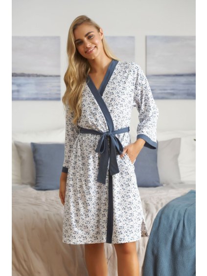 DÁMSKÝ ŽUPAN S JEMNÝMI MODRÝMI KVĚTY DOCTOR NAP