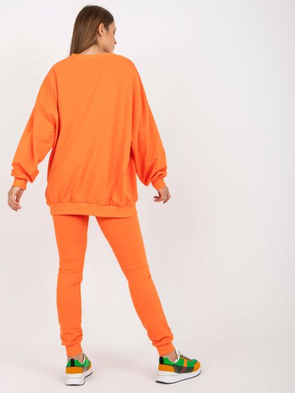 (VEL. L/XL) ORANŽOVÁ TEPLÁKOVÁ SOUPRAVA BEZ KAPUCE