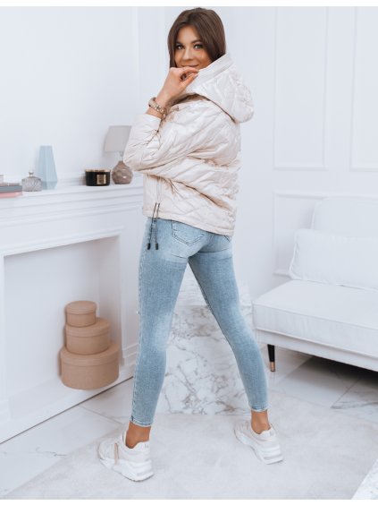 BÉŽOVÁ PROŠÍVANÁ BUNDA S KAPUCÍ RAMINA