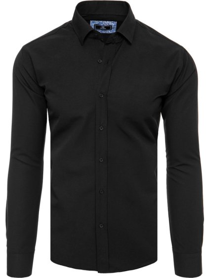 (VEL. 2XL) ČERNÁ ELEGANTNÍ PÁNSKÁ KOŠILE