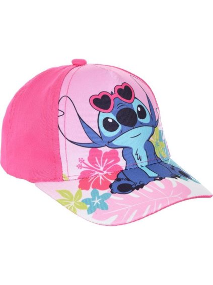 RŮŽOVÁ DĚTSKÁ KŠILTOVKA STITCH