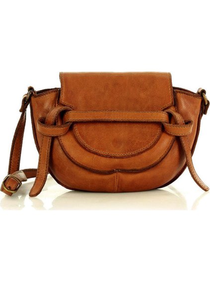 MARCO MAZZINI CAMEL KOŽENÁ CROSSBODY KABELKA